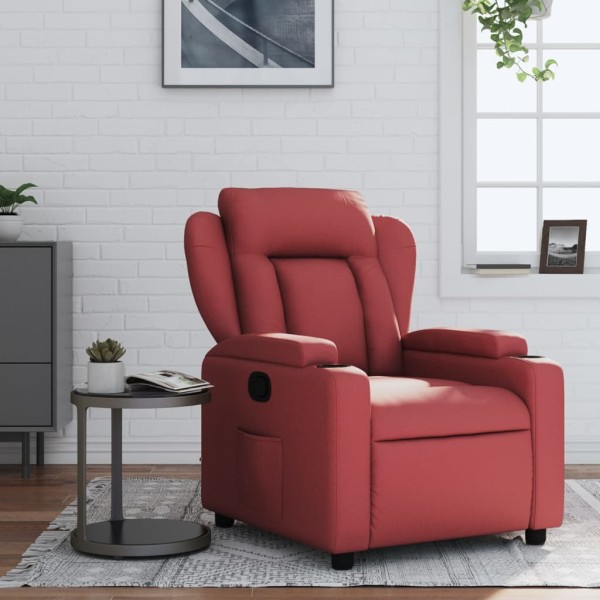 Reclining chair, red wine color, artificial leather