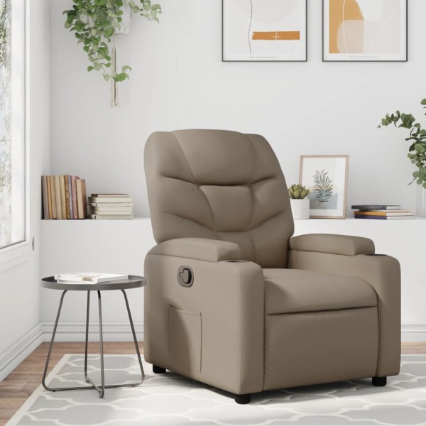 Reclining chair, cappuccino color, artificial leather
