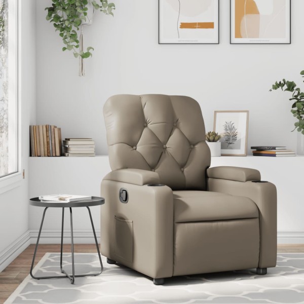 Reclining chair, cappuccino color, artificial leather