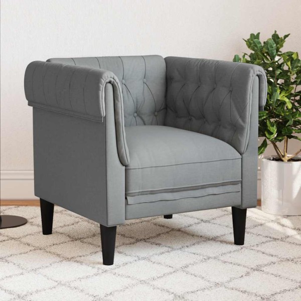 Chesterfield chair, light gray, fabric