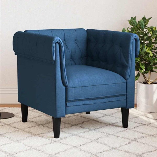 Chesterfield chair, blue, fabric