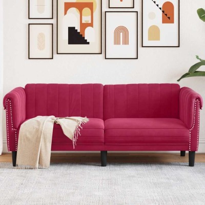 Double sofa, red wine...