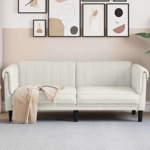Dvivietė sofa, kreminės spalvos, aksomas