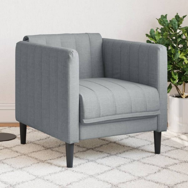 Armchair, light gray color, fabric