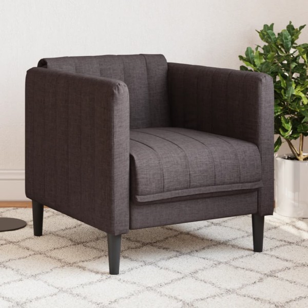 Armchair, dark brown, fabric