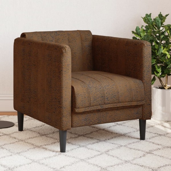 Sofa kėdė, rudos spalvos, dirbtinė versta oda