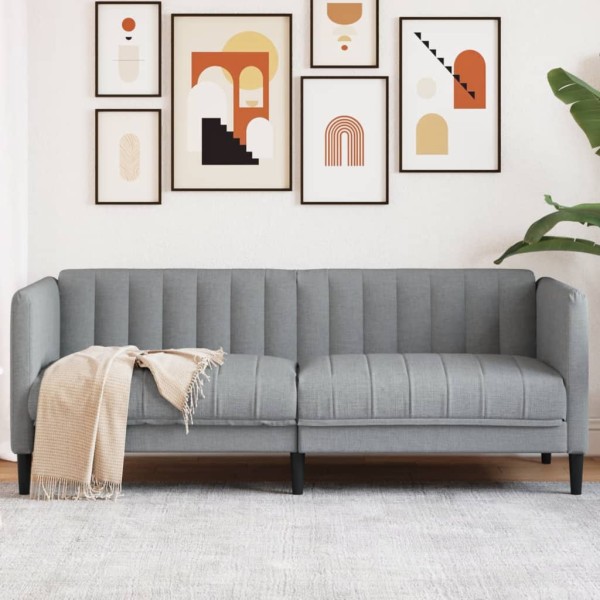 Double sofa, light gray color, fabric