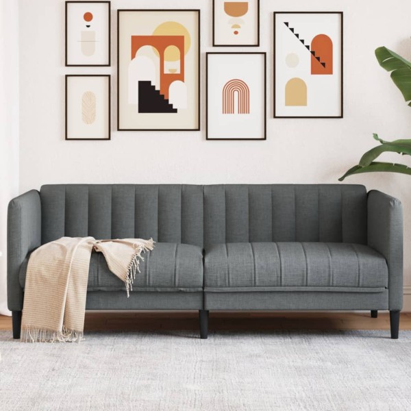 Double sofa, dark gray color, fabric