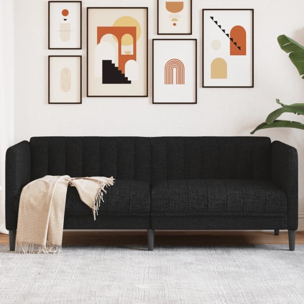 Double sofa, black, fabric