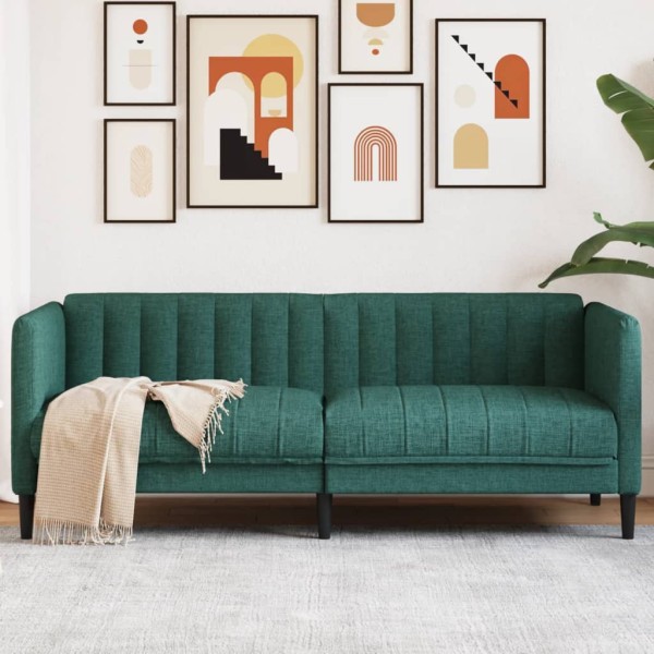 Dvivietė sofa, tamsiai žalios spalvos, audinys