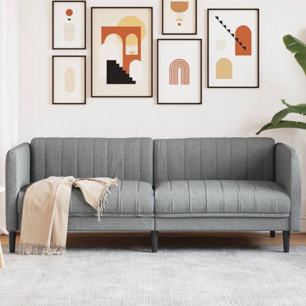 Three-seater sofa, light gray, fabric