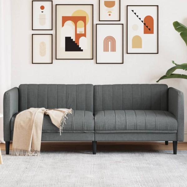 Three-seater sofa, dark gray, fabric