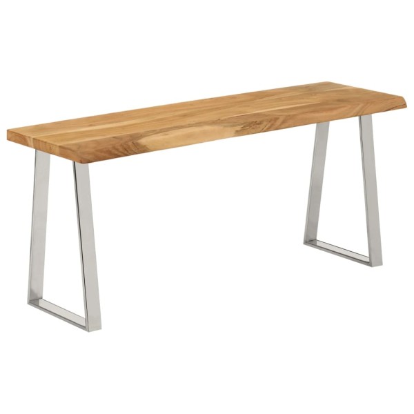 Bench with live edge, 105cm, solid acacia wood