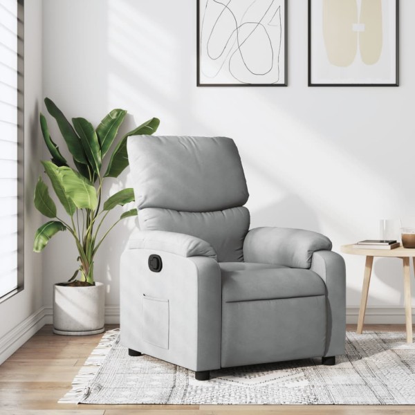 Reclining chair, light gray color, fabric