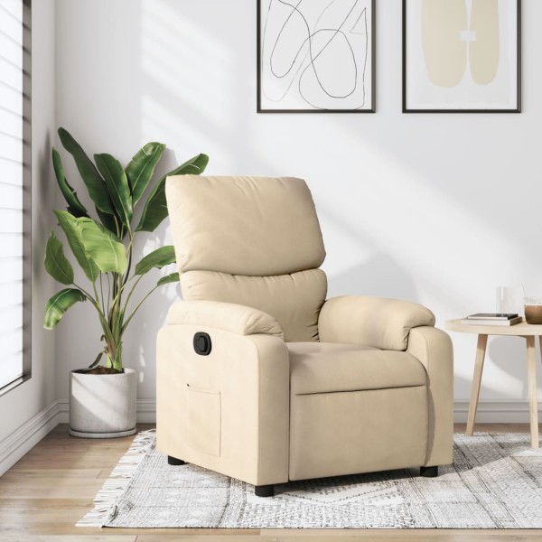 Reclining chair, cream color, fabric