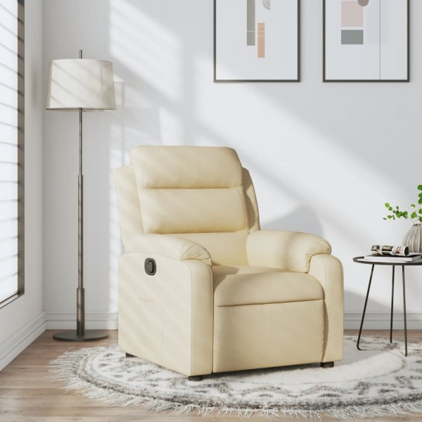 Reclining chair, cream color, fabric