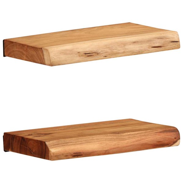 Wall shelves, 2 pcs., 30x20x3.5cm, solid acacia