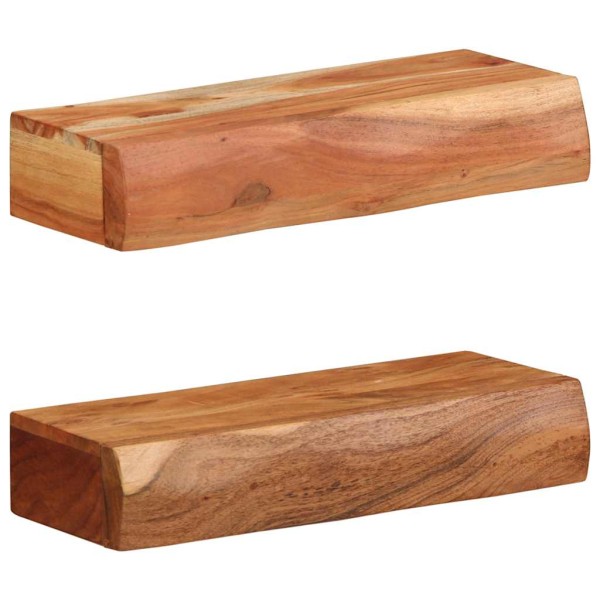 Wall shelves, 2 pcs., 40x17x8cm, solid acacia