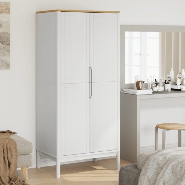 Wardrobe FLORO, white, 77x53x171cm, solid pine