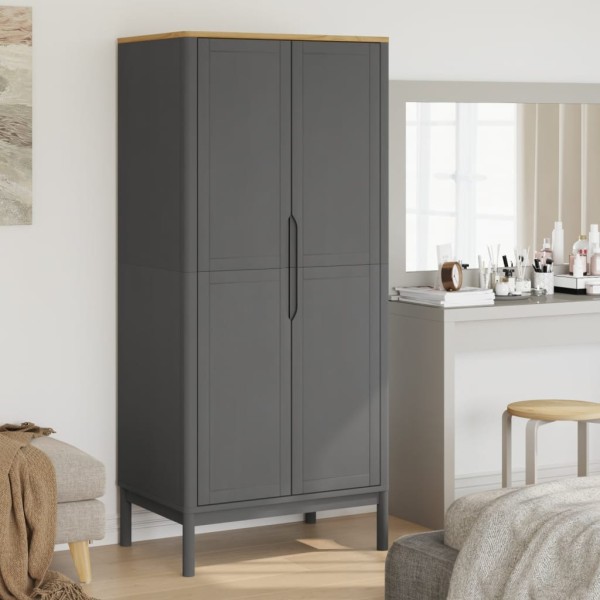 Wardrobe FLORO, grey, 77x53x171cm, solid pine
