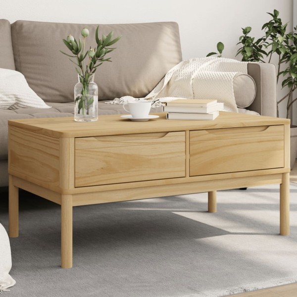 Coffee table FLORO, wax brown, 99x55.5x45cm, pine