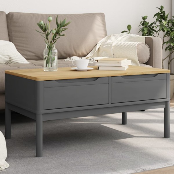 Coffee table FLORO, gray, 99x55.5x45cm, solid pine