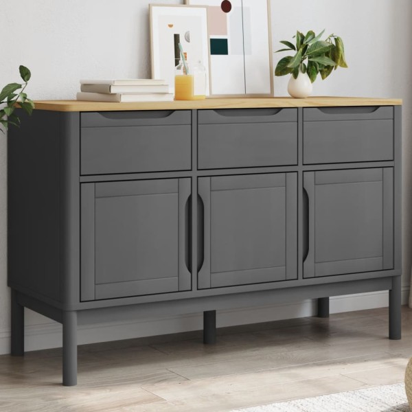 Side cabinet FLORO, grey, 114x43x74cm, solid pine