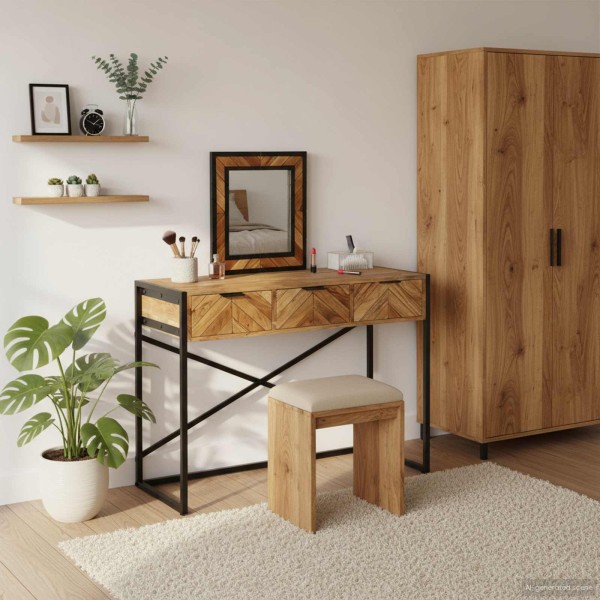 Dressing table Brown 100 x 40 x 120 cm Solid acacia wood