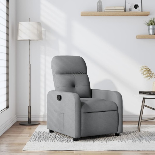 Reclining chair, light gray color, fabric