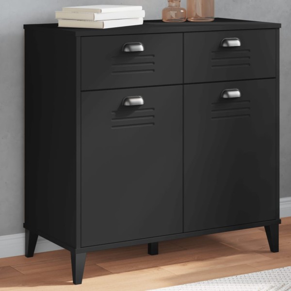 Side cabinet VIKEN, black, 80x40x80cm, solid pine