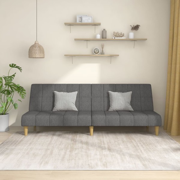 Double sofa-bed, light gray color, fabric