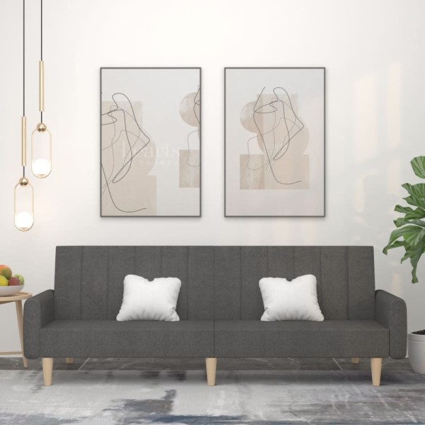 Dvivietė sofa-lova, tamsiai pilkos spalvos, audinys