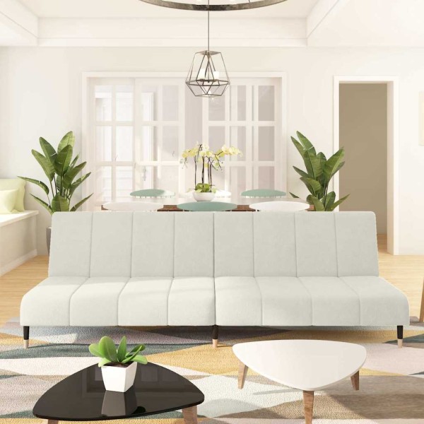 Double sofa-bed, cream color, velvet