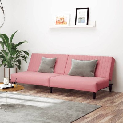 Dvivietė sofa-lova, rožinės...