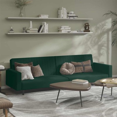 Dvivietė sofa-lova, tamsiai...