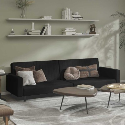 Dvivietė sofa-lova, juodos...