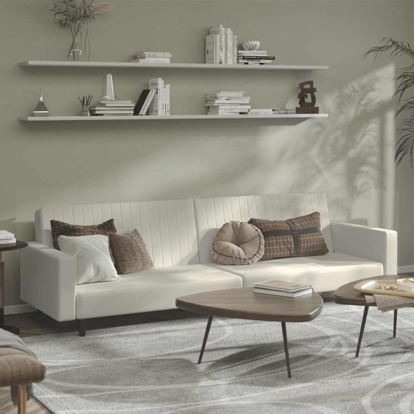 Double sofa-bed, cream color, velvet
