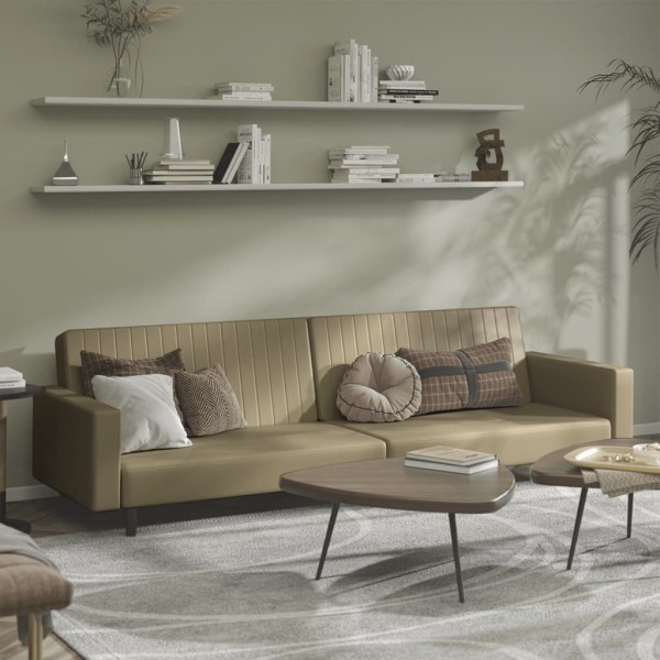 Double sofa-bed, cappuccino color, artificial leather