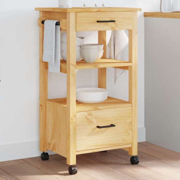 Kitchen trolley MONZA, 48x40x88.5cm, solid pine wood