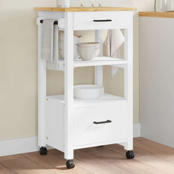Kitchen trolley MONZA, 48x40x88.5cm, solid pine wood