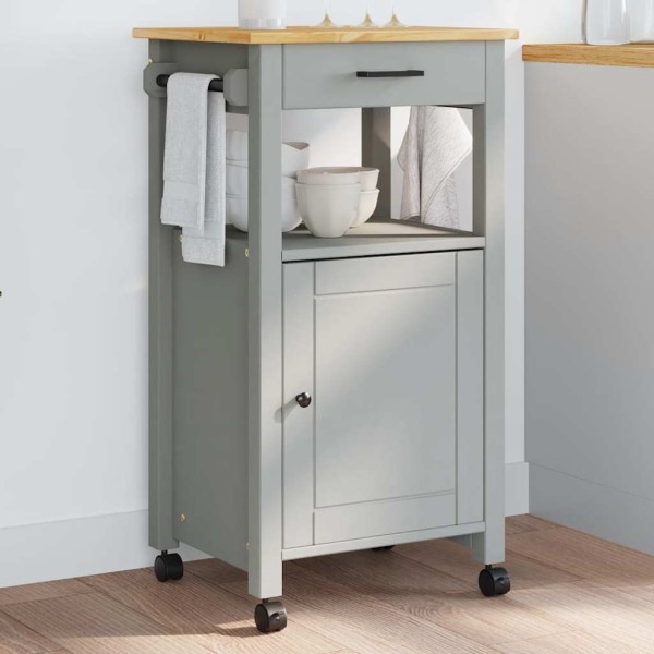Kitchen trolley MONZA, 48x40x88.5cm, solid pine wood
