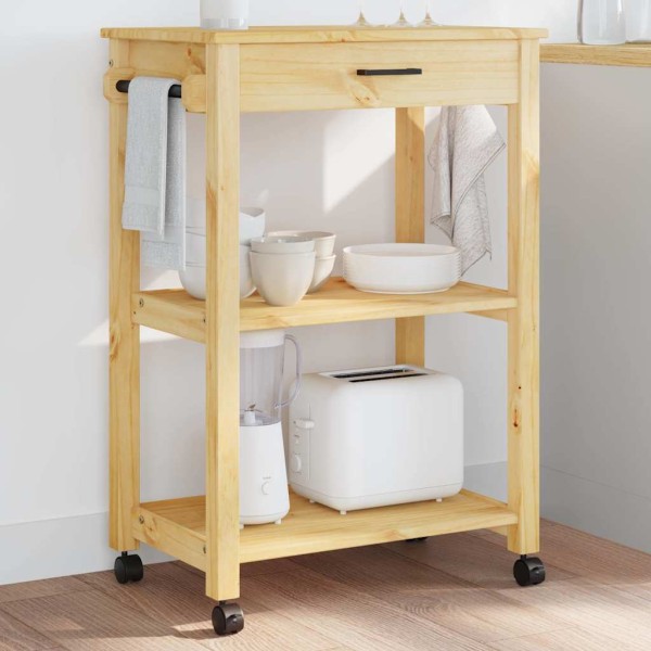 Kitchen trolley MONZA, 60x40x88.5cm, solid pine wood