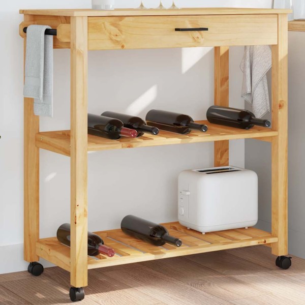 Kitchen trolley MONZA, 84x40x88.5cm, solid pine wood