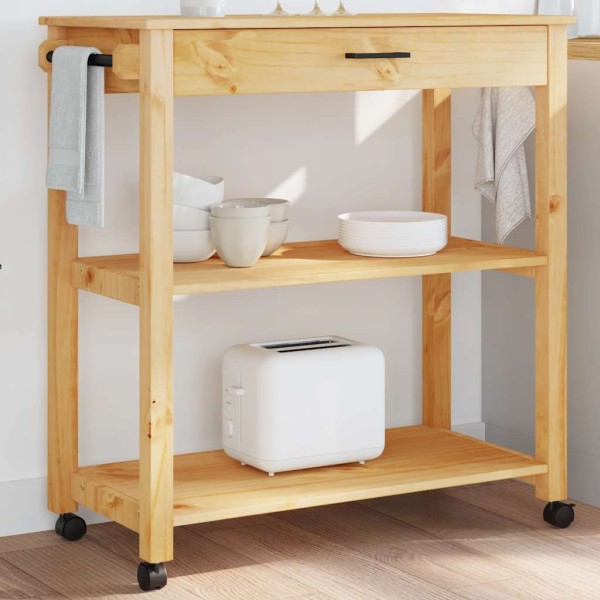 Kitchen trolley MONZA, 84x40x88.5cm, solid pine wood