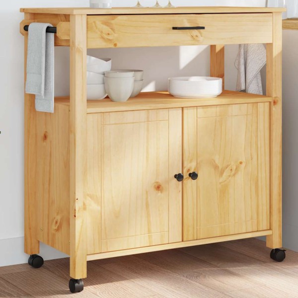 Kitchen trolley MONZA, 84x40x88.5cm, solid pine wood