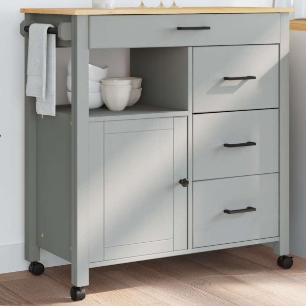 Kitchen trolley MONZA, 84x40x88.5cm, solid pine wood