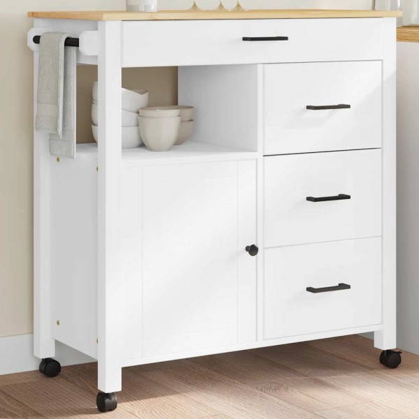 Kitchen trolley MONZA, 84x40x88.5cm, solid pine wood