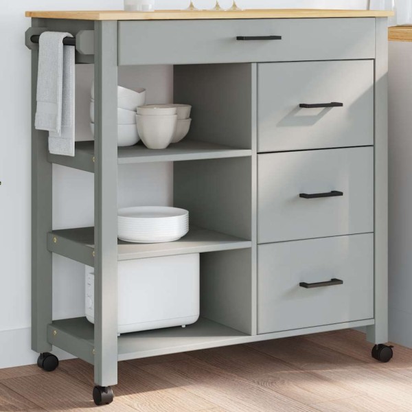 Kitchen trolley MONZA, 84x40x88.5cm, solid pine wood