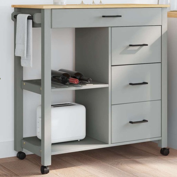 Kitchen trolley MONZA, 84x40x88.5cm, solid pine wood