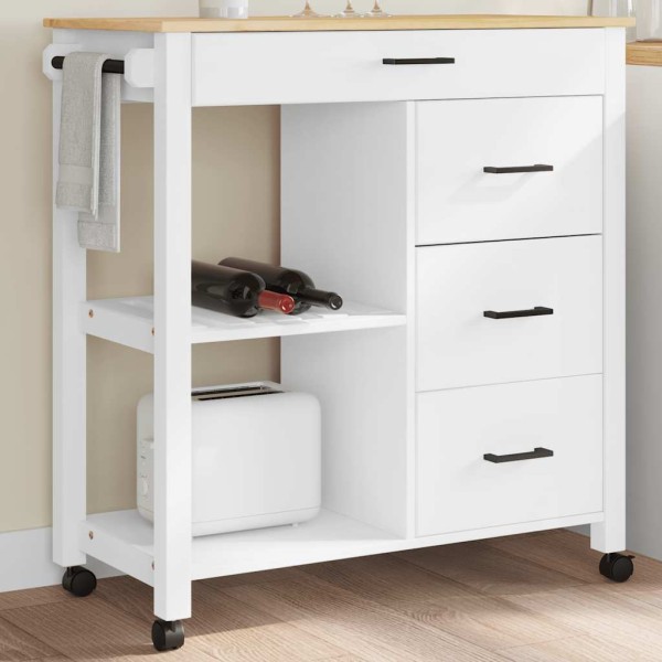Kitchen trolley MONZA, 84x40x88.5cm, solid pine wood